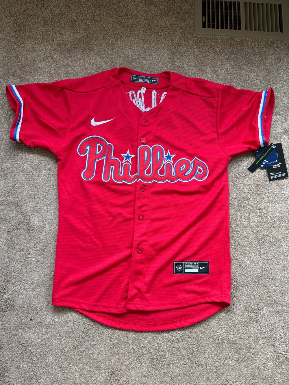 Nike Red Kids JT Realmuto Phillies Jersey